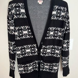 Black & White Actec Tribal Print Cardigan